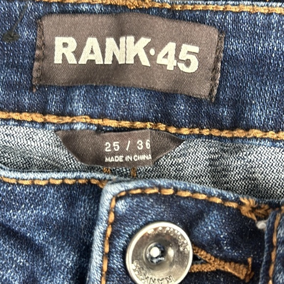 *Rank•45* Dark Wash Mid-Rise Flare Jeans size 25W x 36L - Picture 6 of 9